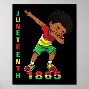 Affiche JunetDix Boys Kids 1865 Dabbing Black African Am