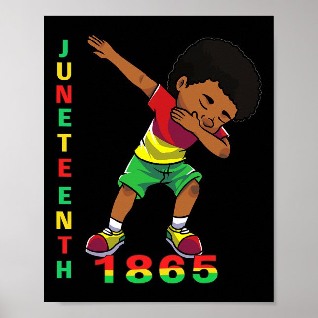 Affiche JunetDix Boys Kids 1865 Dabbing Black African Am (Devant)