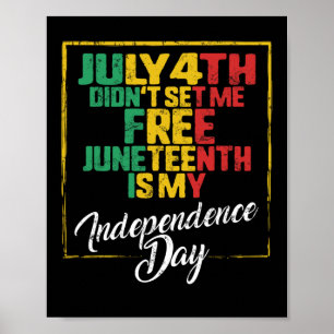 Affiche Junetdix Day Ancestors Gratuit 1776 Juillet 4 Noir