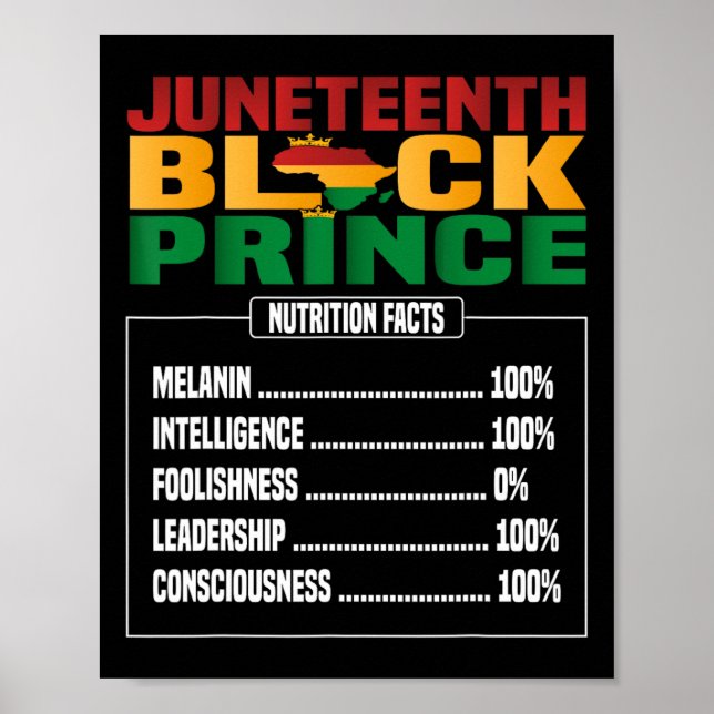 Affiche JunetDix Enfants Prince Noir Faits nutritionnels F (Devant)