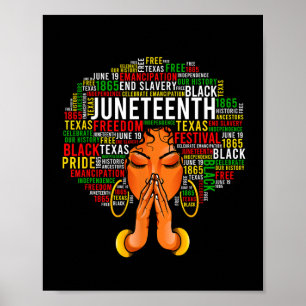 Affiche Junetdix Melanin Black Femmes Naturel Hair Graphi