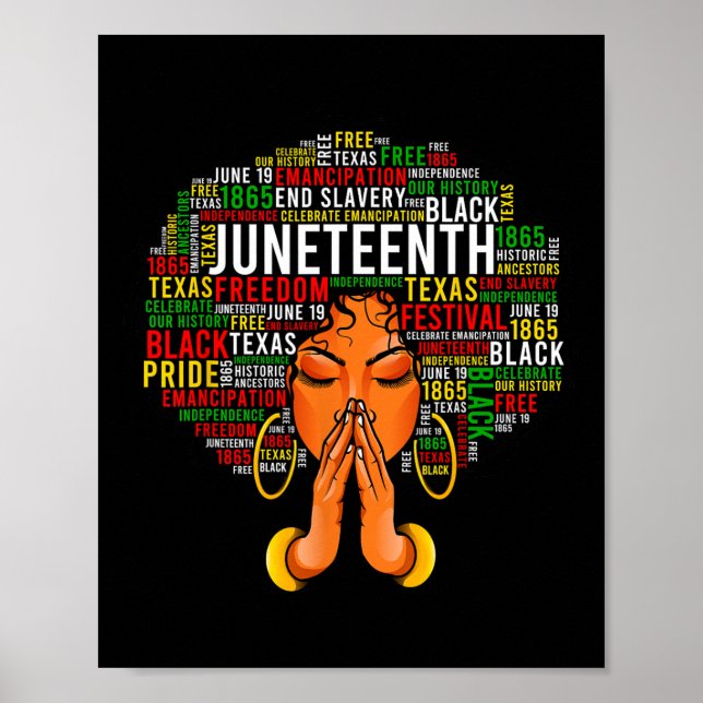 Affiche Junetdix Melanin Black Femmes Naturel Hair Graphi (Devant)