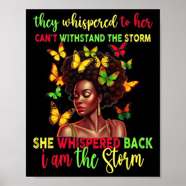 Affiche JunetDix Melanin Fille Black Femmes Afro Black Son (Devant)