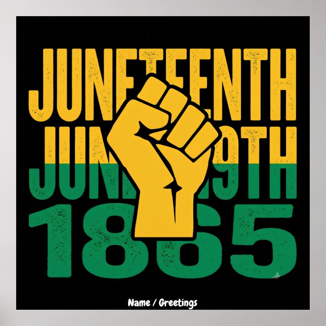 Affiche Juneteenth 1865 19 juin Graphique De liberté (Devant)