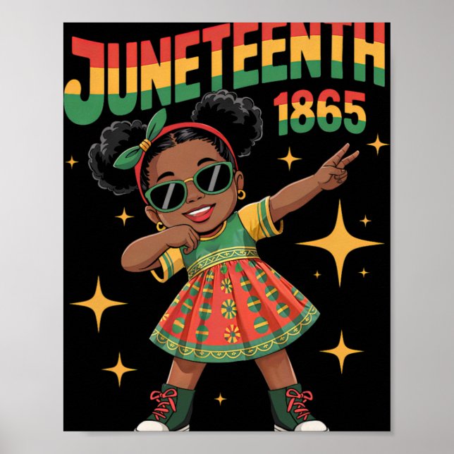 Affiche Juneteenth 1865 Filles Enfants Noirs Afro-Américai (Devant)