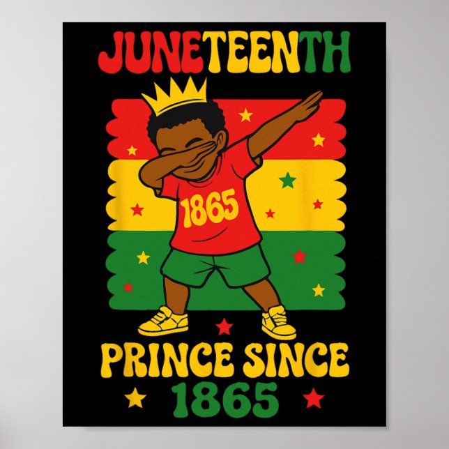 Affiche Juneteenth 1865 Groovy Toddler Boy Dabbing Prince  (Devant)