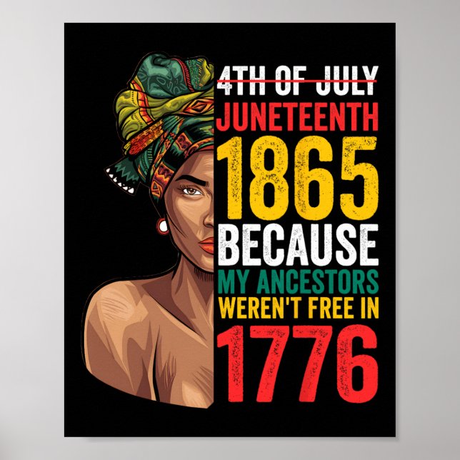 Affiche Juneteenth 1865 Juneteenth Reine Noire Juneteenth  (Devant)