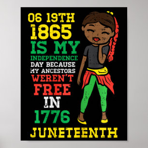 Affiche Juneteenth 1865 Mon Jour de l'Indépendance Filles 