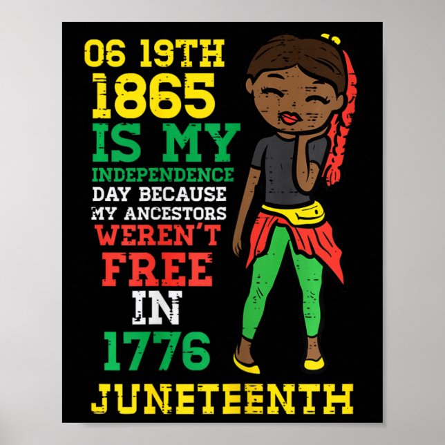 Affiche Juneteenth 1865 Mon Jour de l'Indépendance Filles  (Devant)