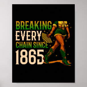 Affiche Juneteenth Black Cowgirl 1865 Liberté Mélanine Fie