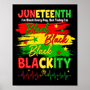 Affiche Juneteenth blackité noir africain 19 juin hommes