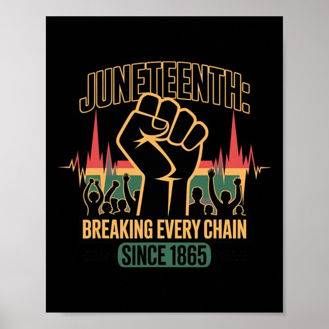 Affiche Juneteenth Brisant Chaque Chaîne Depuis 1865 Vinta (Devant)