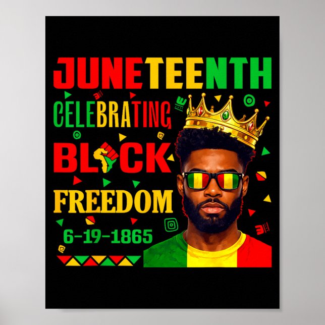Affiche Juneteenth célébrant la liberté des noirs africain (Devant)
