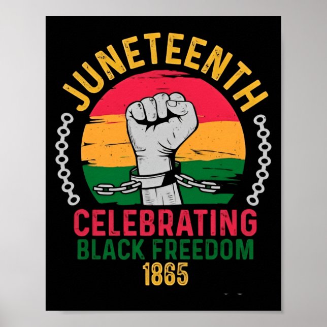 Affiche Juneteenth célébrant la liberté noire 1865 (Devant)