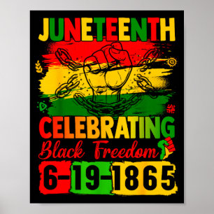 Affiche Juneteenth célébrant la liberté noire 1865 hommes