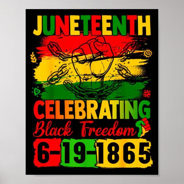 Affiche Juneteenth célébrant la liberté noire 1865 hommes (Devant)