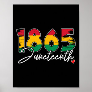 Affiche Juneteenth Célébrer la liberté noire 1865 Cœur His