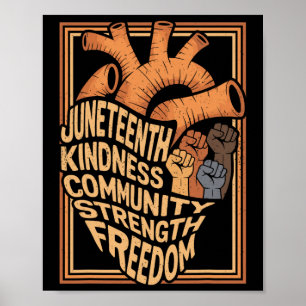 Affiche Juneteenth Cœur Mois de l'histoire des Noirs Mélan