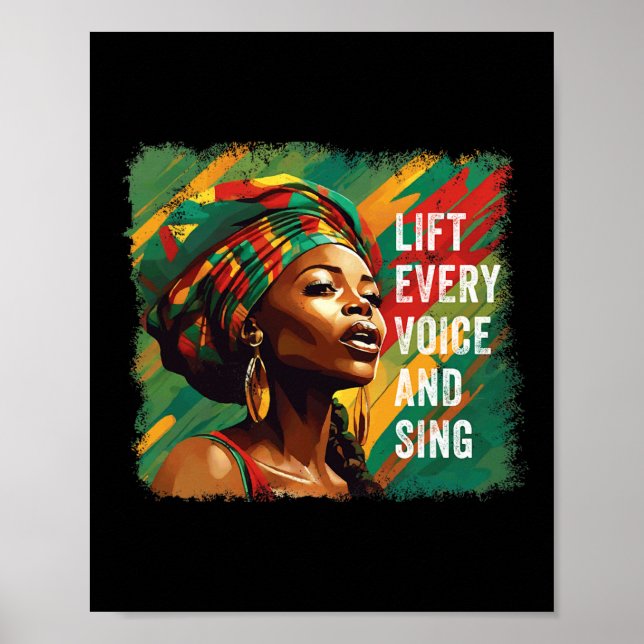 Affiche Juneteenth Élève Chaque Voix Chante Mois de l'Hist (Devant)