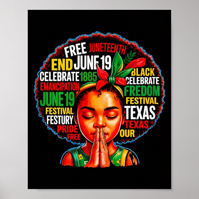 Affiche Juneteenth est le jour de l'indépendance 4 juillet (Devant)