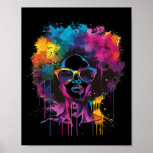 Affiche Juneteenth femme noire reine afro africaine mélani
