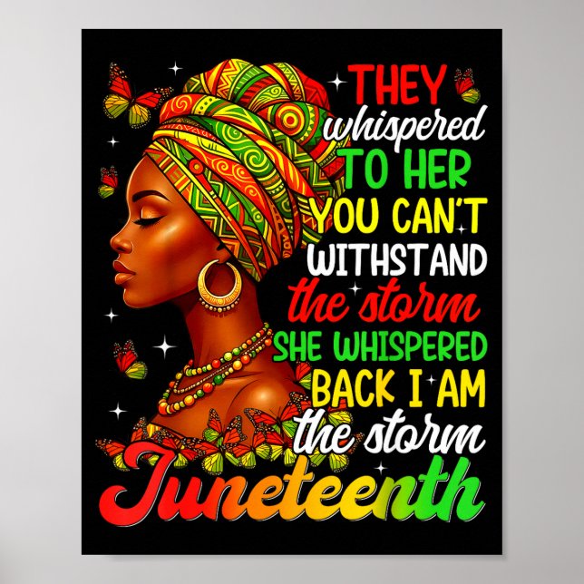 Affiche Juneteenth je suis la fierté noire femme afro fill (Devant)