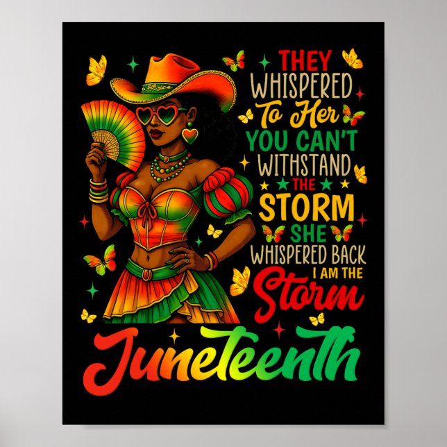 Affiche Juneteenth Je suis la tempête Femmes noires Mois d (Devant)