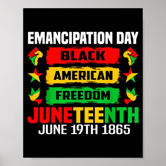 Affiche Juneteenth jour de l'émancipation noir 19 juin 186 (Devant)