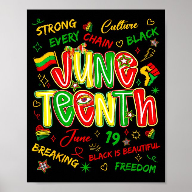 Affiche Juneteenth liberté noire africaine 19 juin 1865 (Devant)