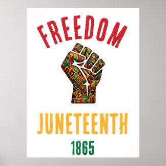 Affiche Juneteenth Liberté Vintage 1865 Motif Panafricain
