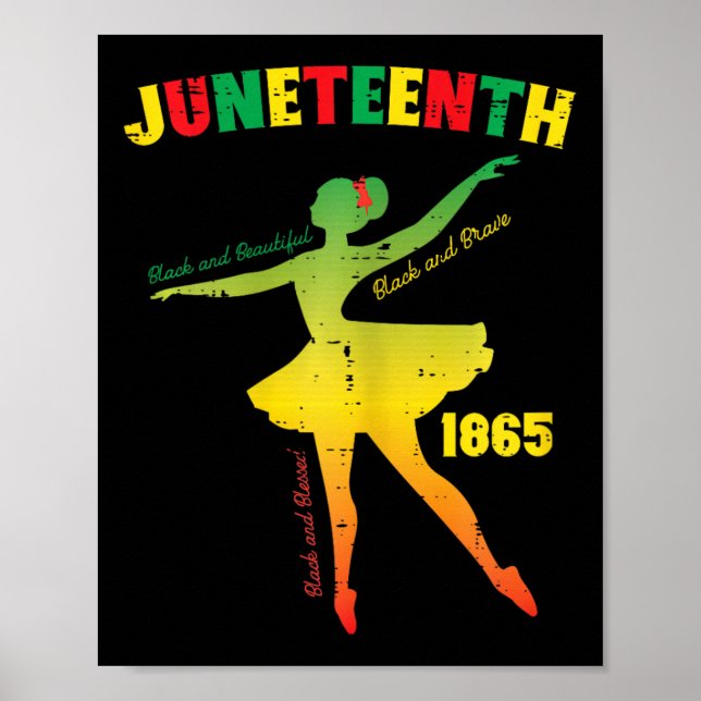 Affiche Juneteenth Llerina Noir Beau Llet Filles Enfants (Devant)