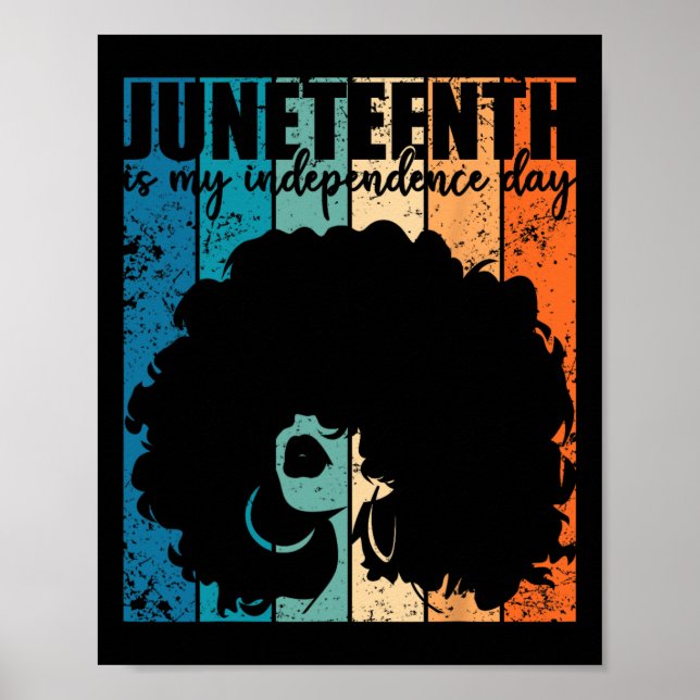 Affiche Juneteenth My Independence Day Retro Afro Women Me (Devant)