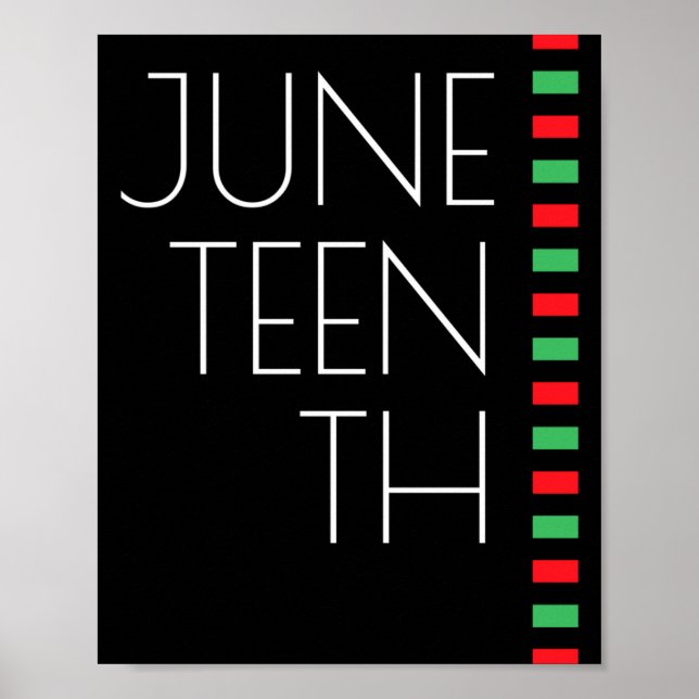 Affiche juneteenth rouge noir vert bébé liberté (Devant)