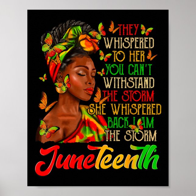 Affiche Juneteenth Storm Noir Mois de l'histoire des Noirs (Devant)