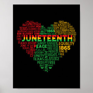 Affiche Junetten Black History Heart Freedom African Ame
