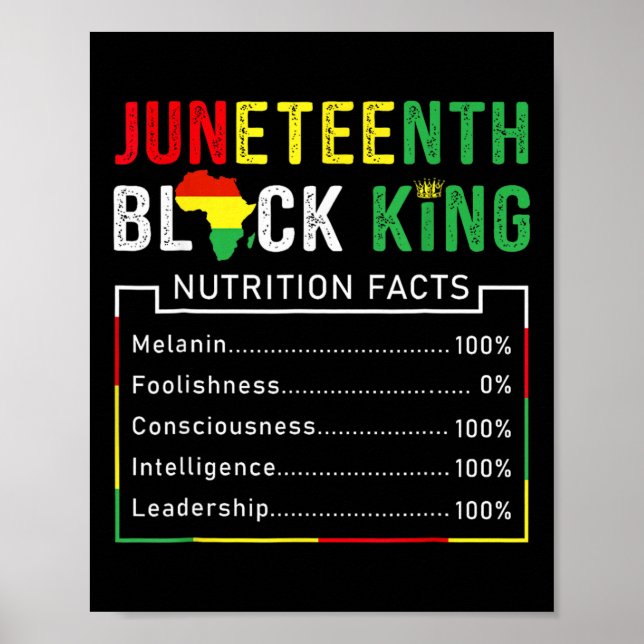 Affiche Junetten Black King Melanin Fête des pères Hommes  (Devant)