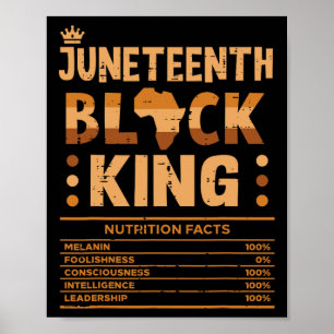 Affiche Junetten Black King Nutrition Facts Melanin Matc