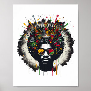 Affiche Junetten Fiers Black King Hommes Fête des pères No