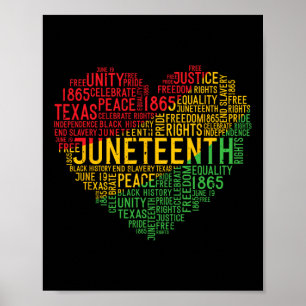 Affiche Junetten Heart Black History Afro-American Afric