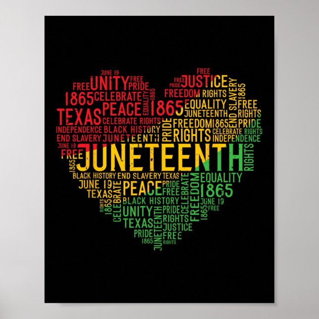 Affiche Junetten Heart Black History Afro-American Afric (Devant)