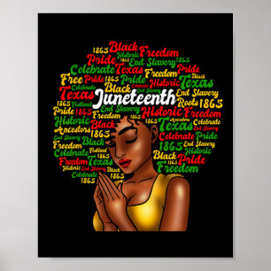 Affiche Junetten Melanin Black Femmes cheveux naturels Afr