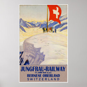 Affiche Jungfrau Railway, Oberland bernois, Suisse