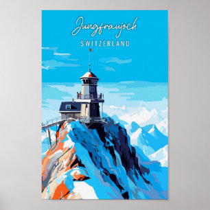 Affiche Jungfraujoch Suisse voyage vintage