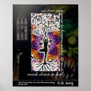 Affiche Jungian Good Evil Citation Arbre Racines Ciel Mand