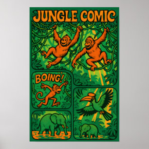 Affiche Jungle Comic Fun