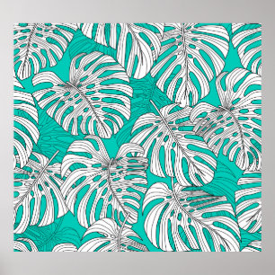 Affiche Jungle Feuille Tropical Floral sans fil