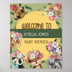 Affiche Jungle Safari Animal Baby Shower