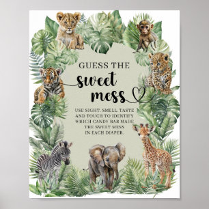 Affiche Jungle Safari Animaux Devinez The Sweet Mess jeu