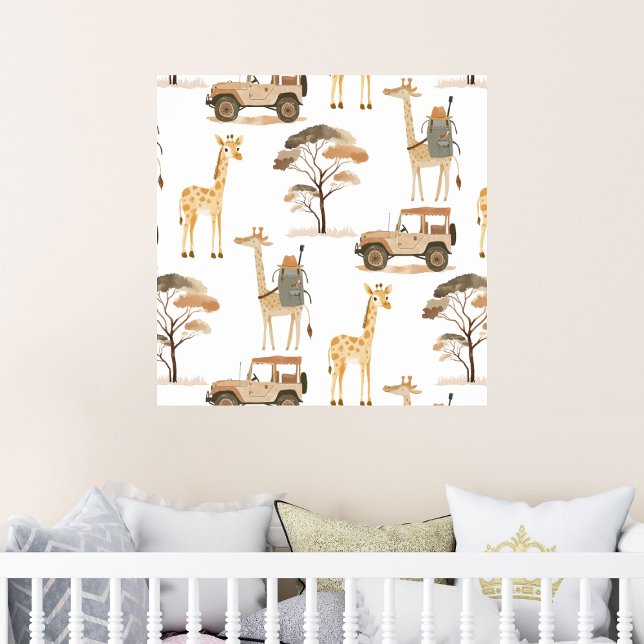 Affiche Jungle Safari avec Giraffes Nursery Motif (Créateur téléchargé)