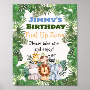 Affiche Jungle Safari Carburant Zone Up Anniversaire Poste
